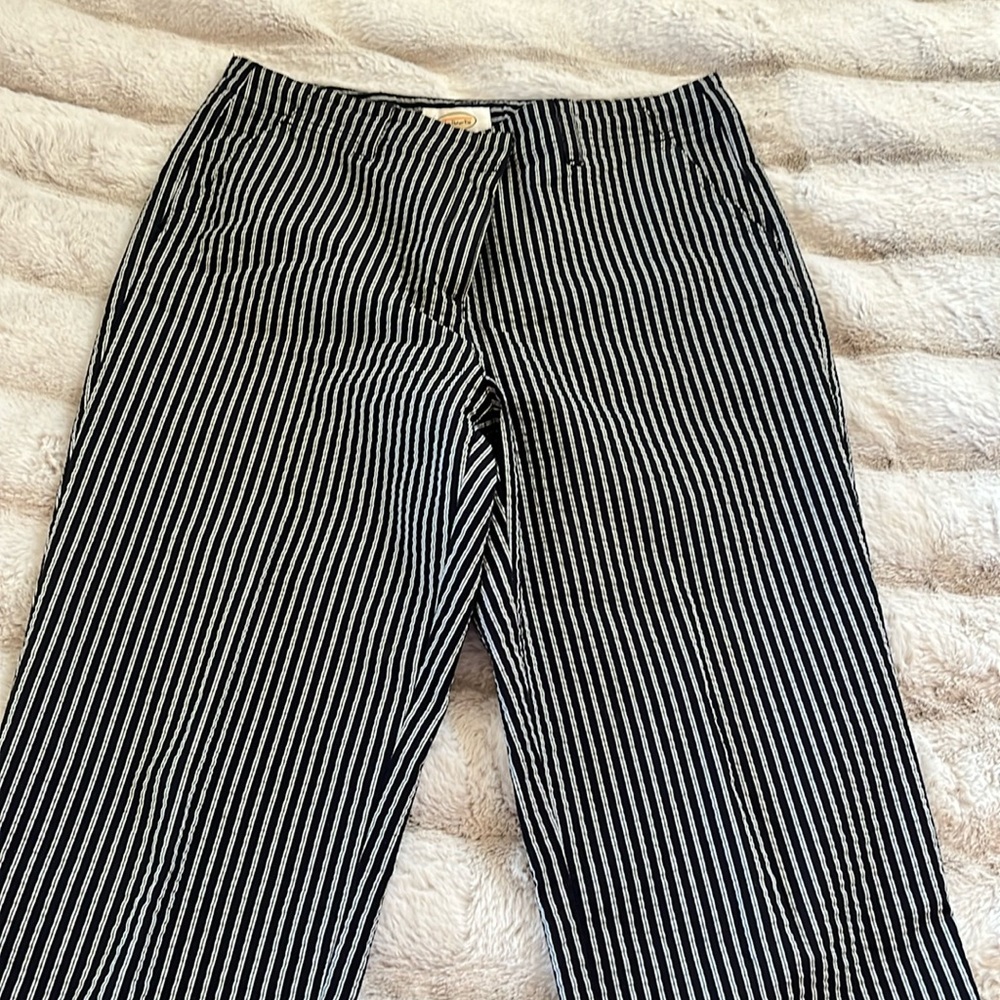Talbots pants black and white striped